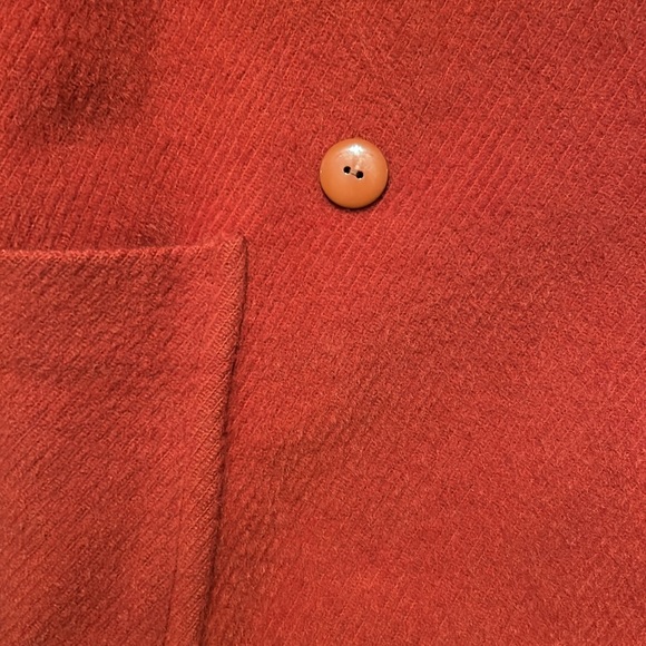 Authentic Vintage Salvatore Ferragamo Burnt Orange Wool & Mohair Italian Peacoat - Picture 7 of 12
